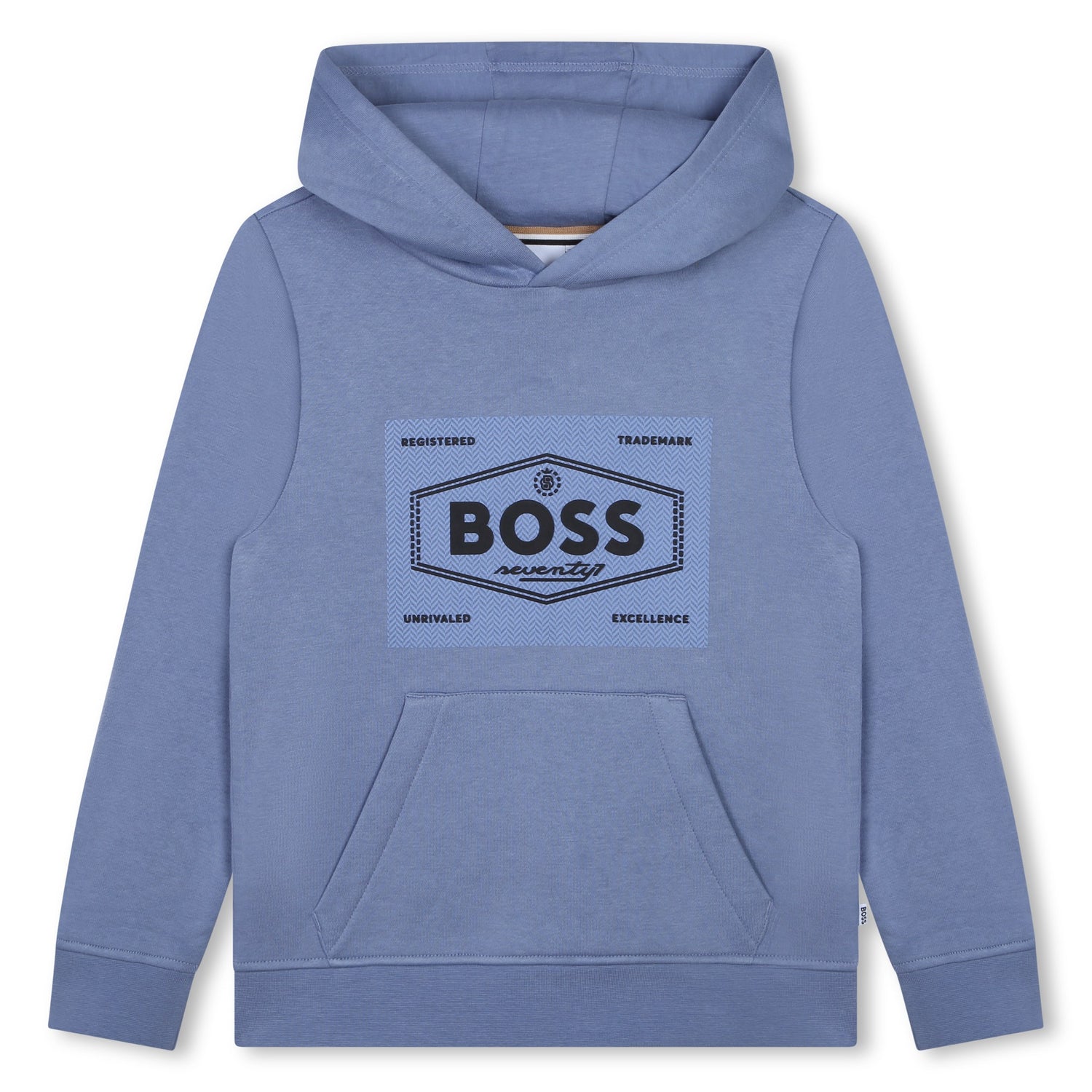 Hoodie Azul Brumé Estampado Icónico Niño