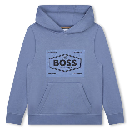 Hoodie Azul Brumé Estampado Icónico Niño