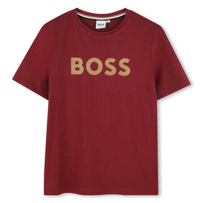Camiseta Granate Estampado Frontal Niño