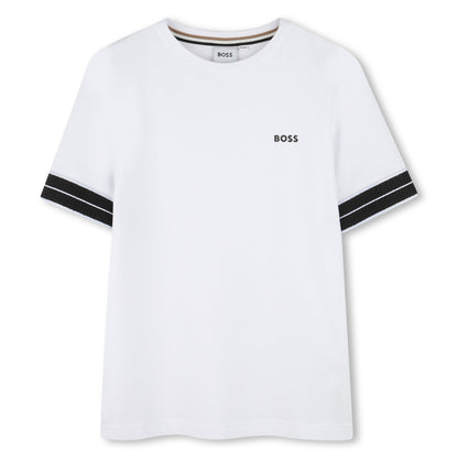 Camiseta Blanca Mangas Espiga Niño