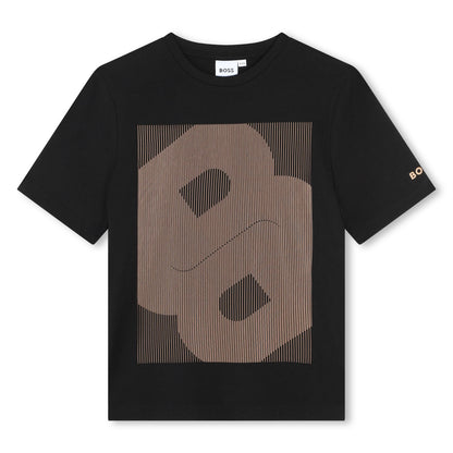 Camiseta Negra Estampado Doble B Niño