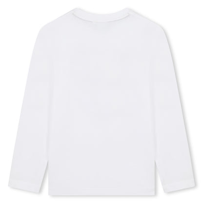 Camiseta Blanca Manga Larga Doble B Niño