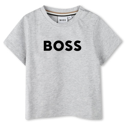 Camiseta Gris Estampado Frontal Bebé