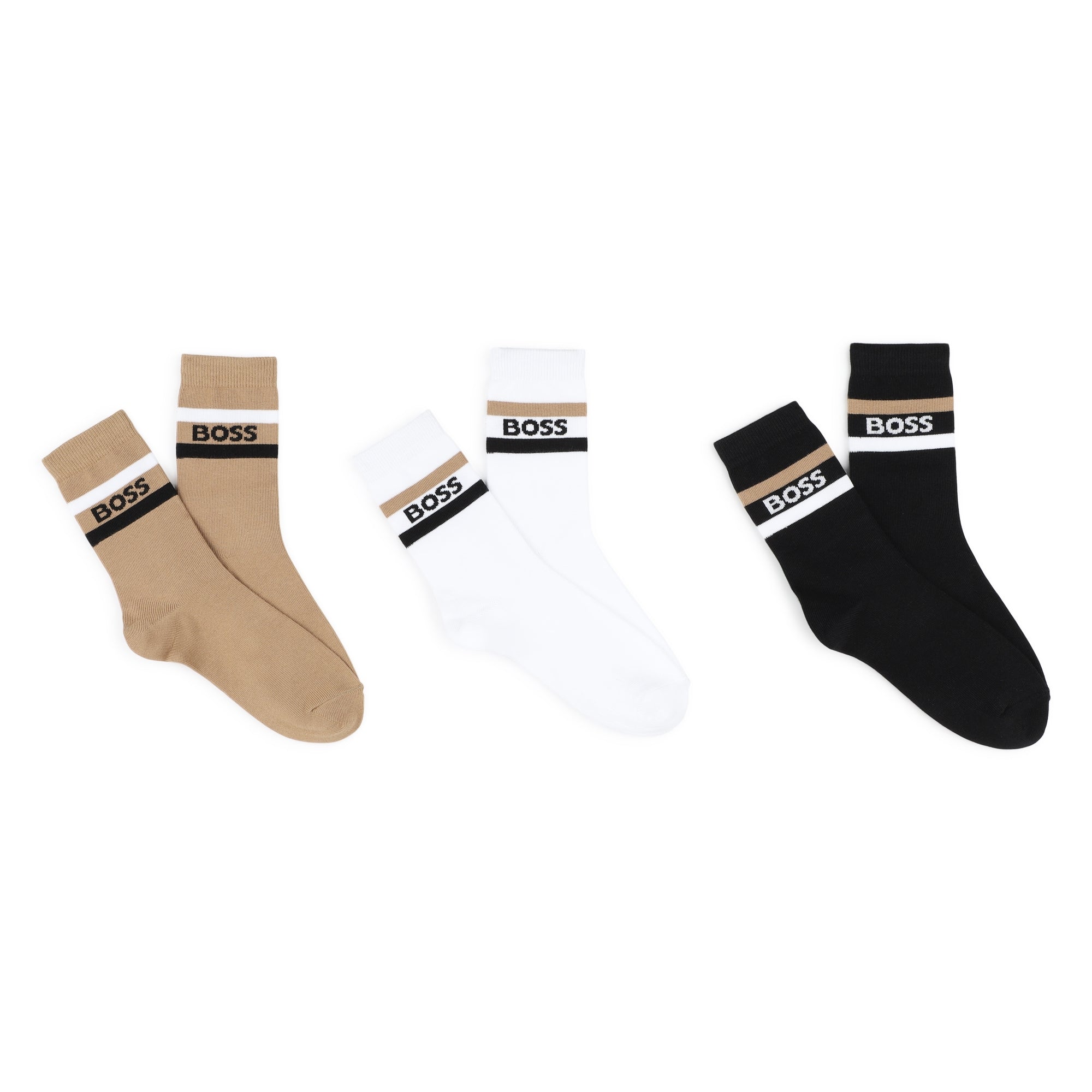 Pack 3 Calcetines Negro -Blanco - Camel