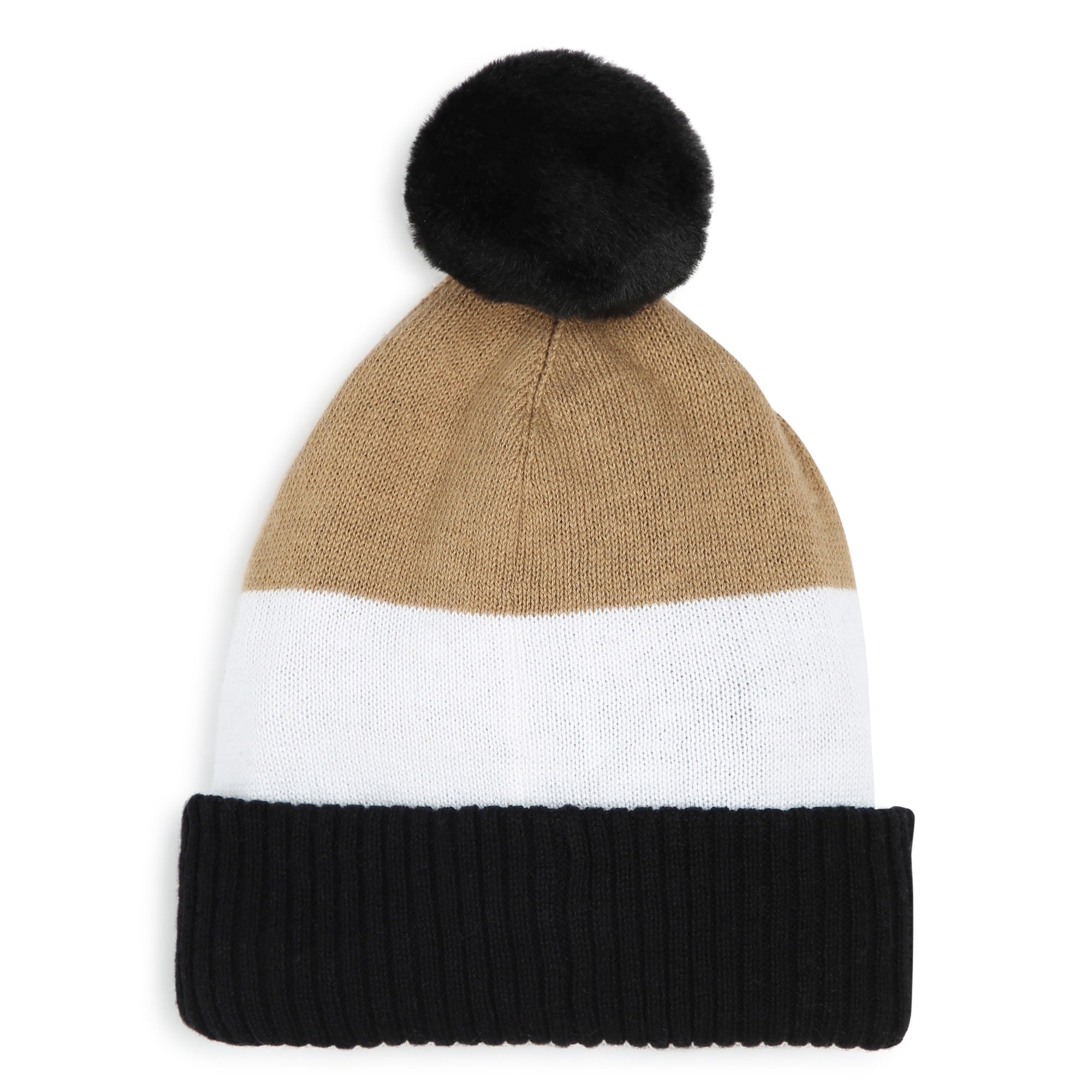 Gorro Negro Bicolor con Pompon Bebé