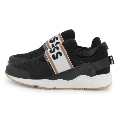 Zapatillas Sneakers Elástico Logotipo Negro Niño