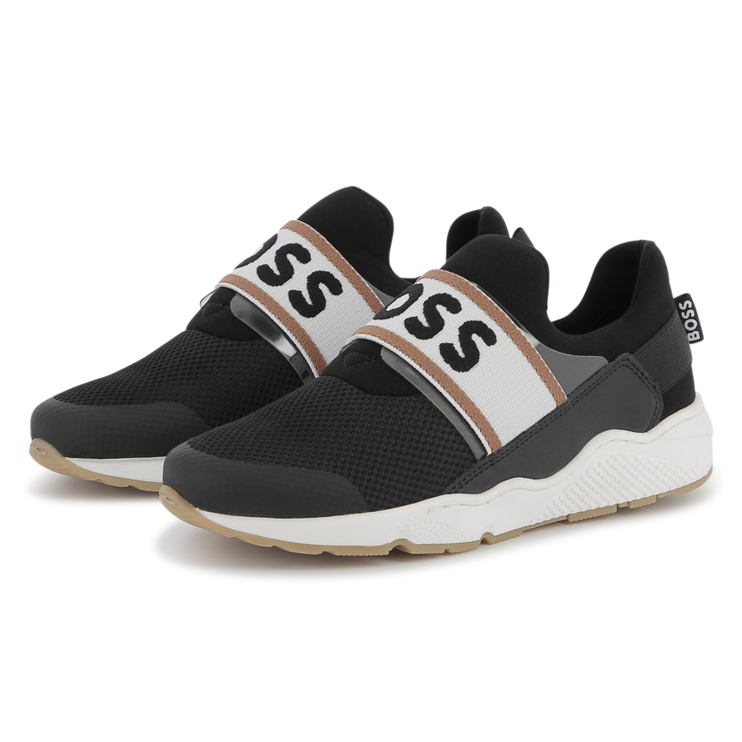 Zapatillas Sneakers Elástico Logotipo Negro Niño