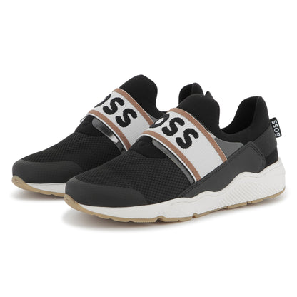 Zapatillas Sneakers Elástico Logotipo Negro Niño