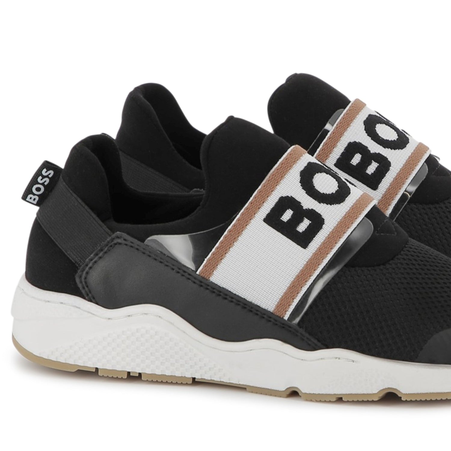 Zapatillas Sneakers Elástico Logotipo Negro Niño
