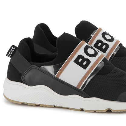 Zapatillas Sneakers Elástico Logotipo Negro Niño