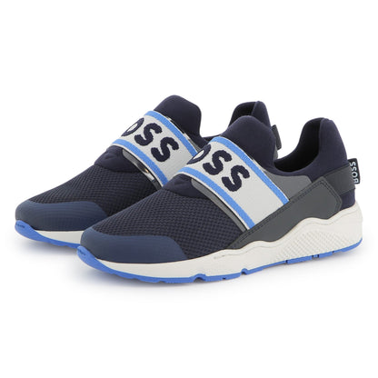 Zapatillas Sneakers Elástico Logotipo Azul Niño