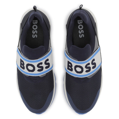 Zapatillas Sneakers Elástico Logotipo Azul Niño