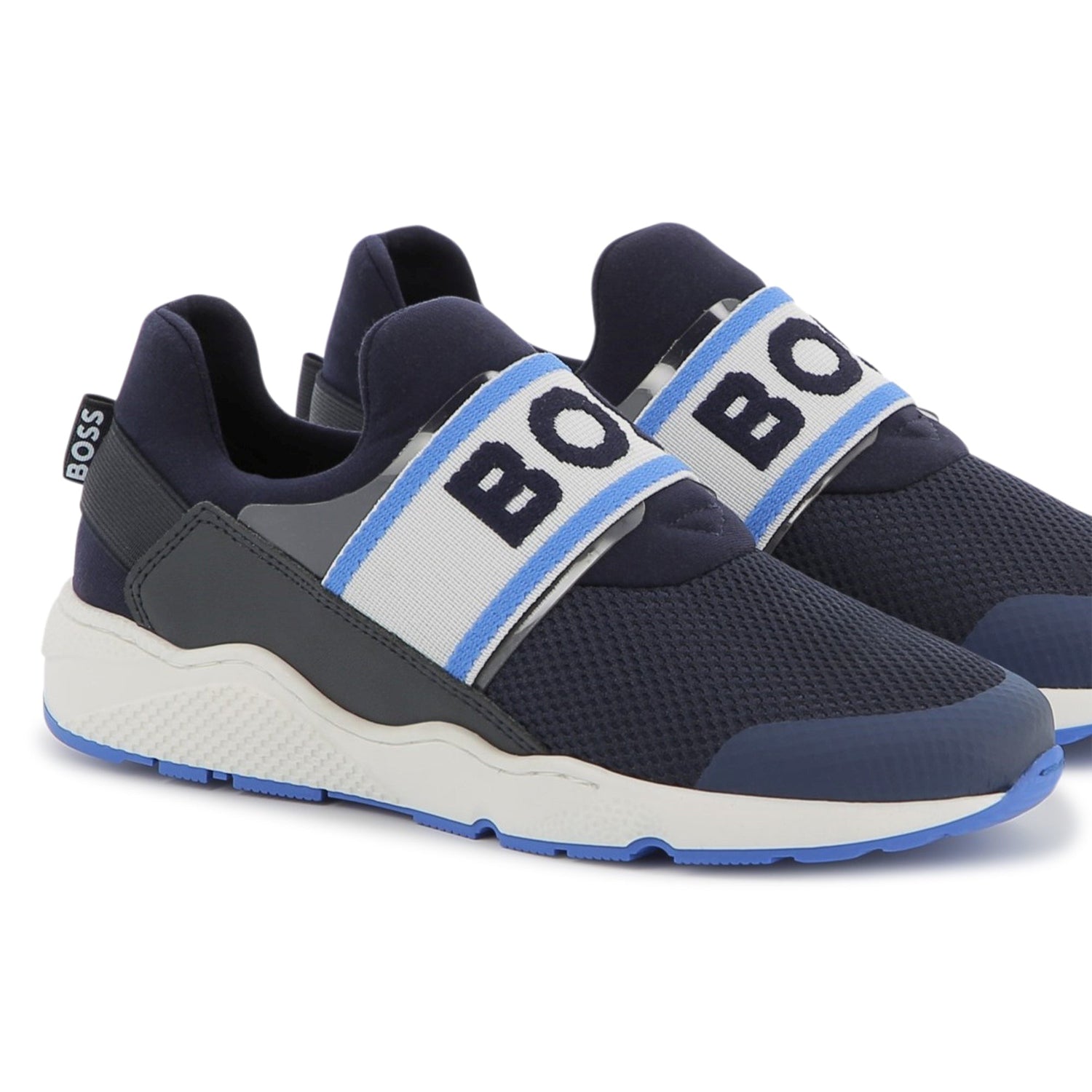 Zapatillas Sneakers Elástico Logotipo Azul Niño