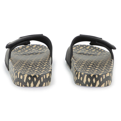 Chanclas Negras Estampado Integral Double B