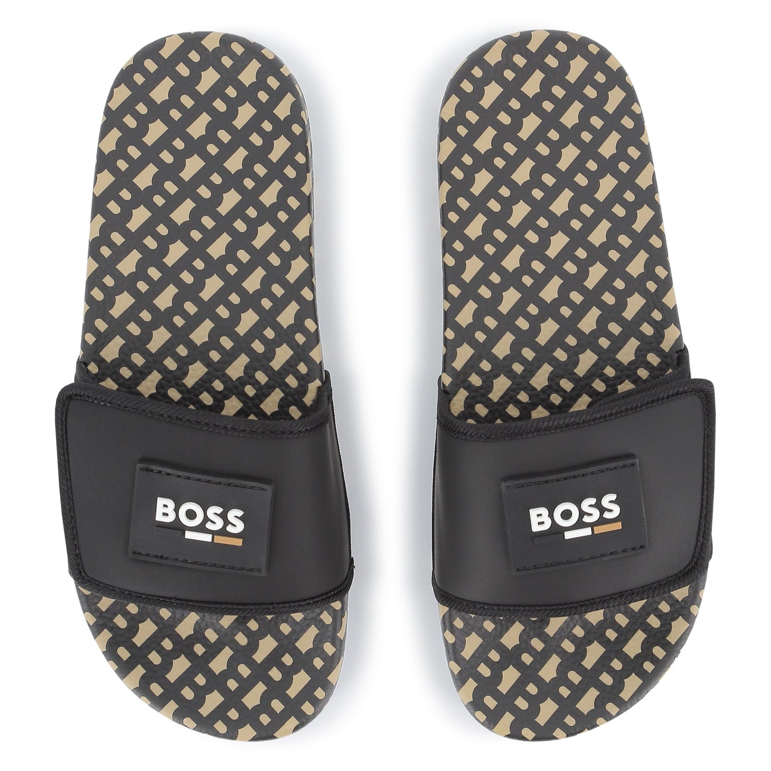 Chanclas Negras Estampado Integral Double B