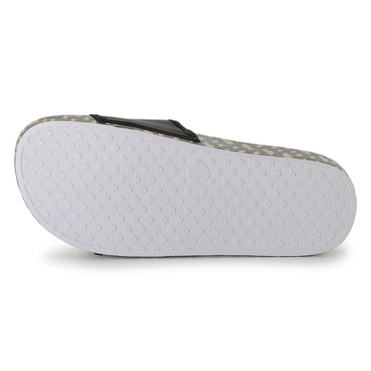 Chanclas Negras Estampado Integral Double B