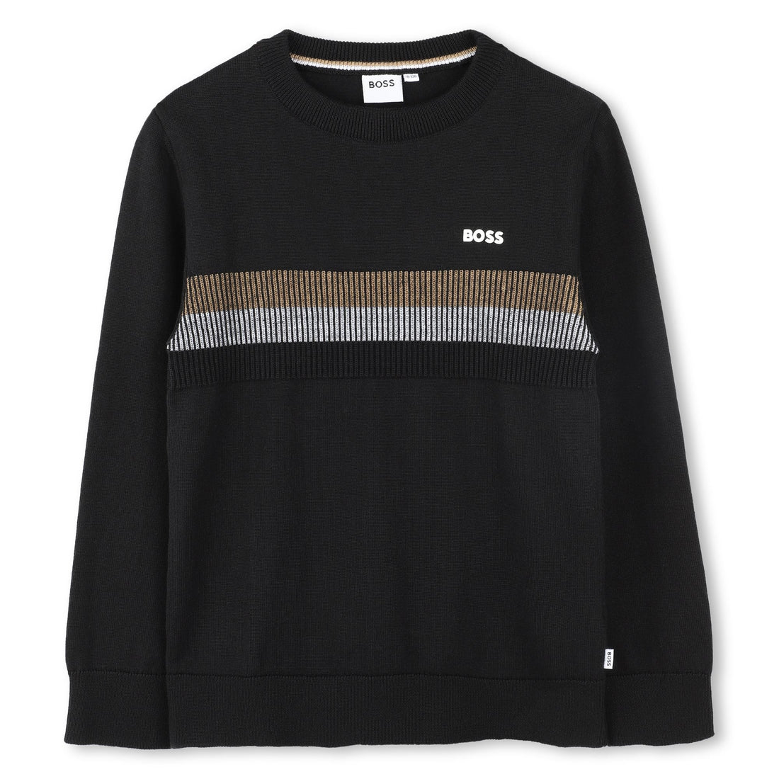 Sweater Tejido Algodón Negro Tricolor Niño
