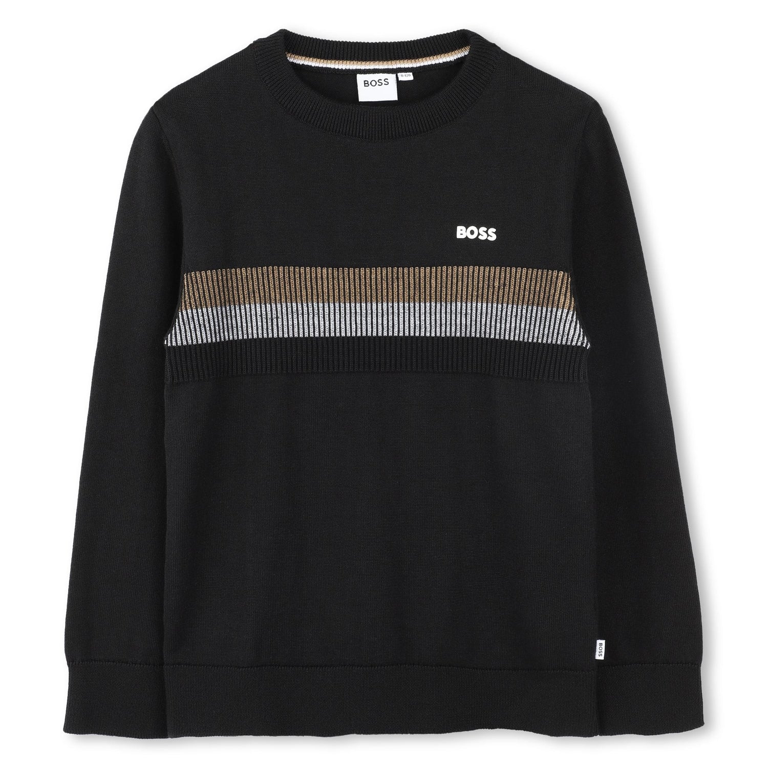Sweater Tejido Algodón Negro Tricolor Niño