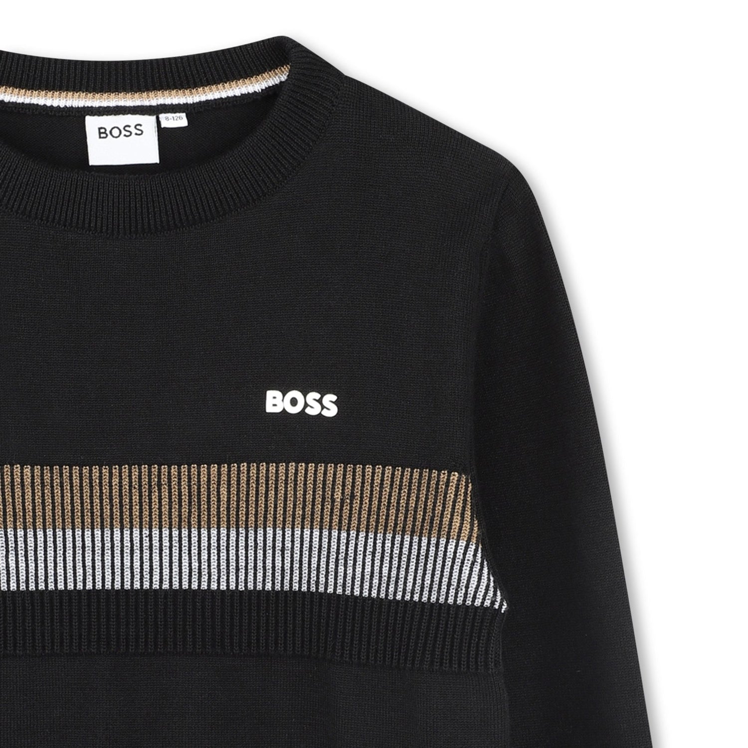 Sweater Tejido Algodón Negro Tricolor Niño
