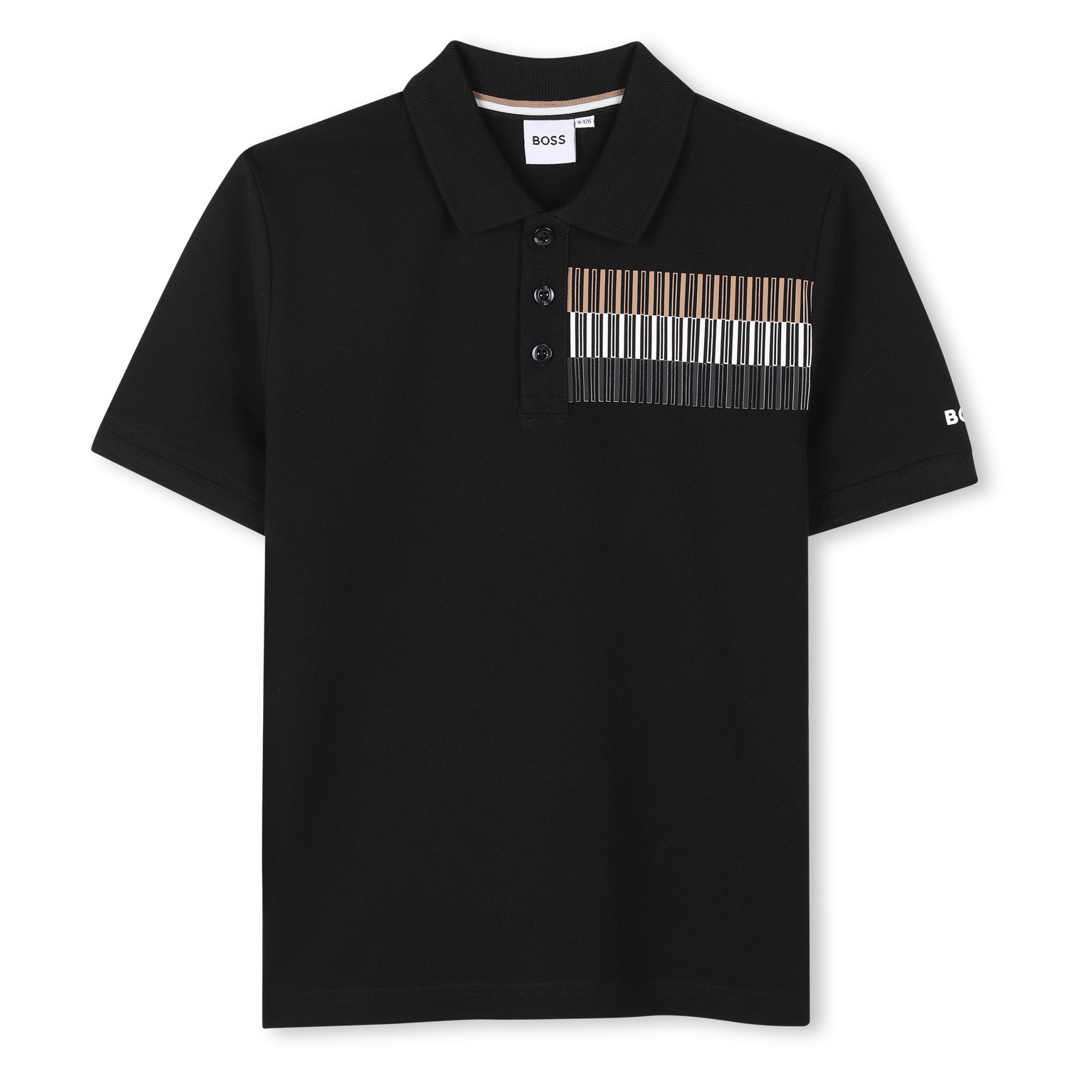 Polo Piqué Blanca Impresión Tricolor Niño