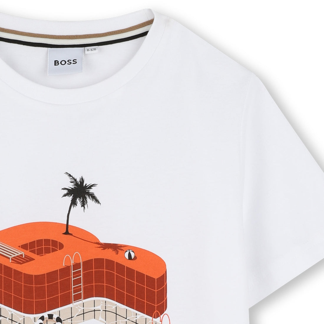 Camiseta Algodón Blanco Ilustración Niño