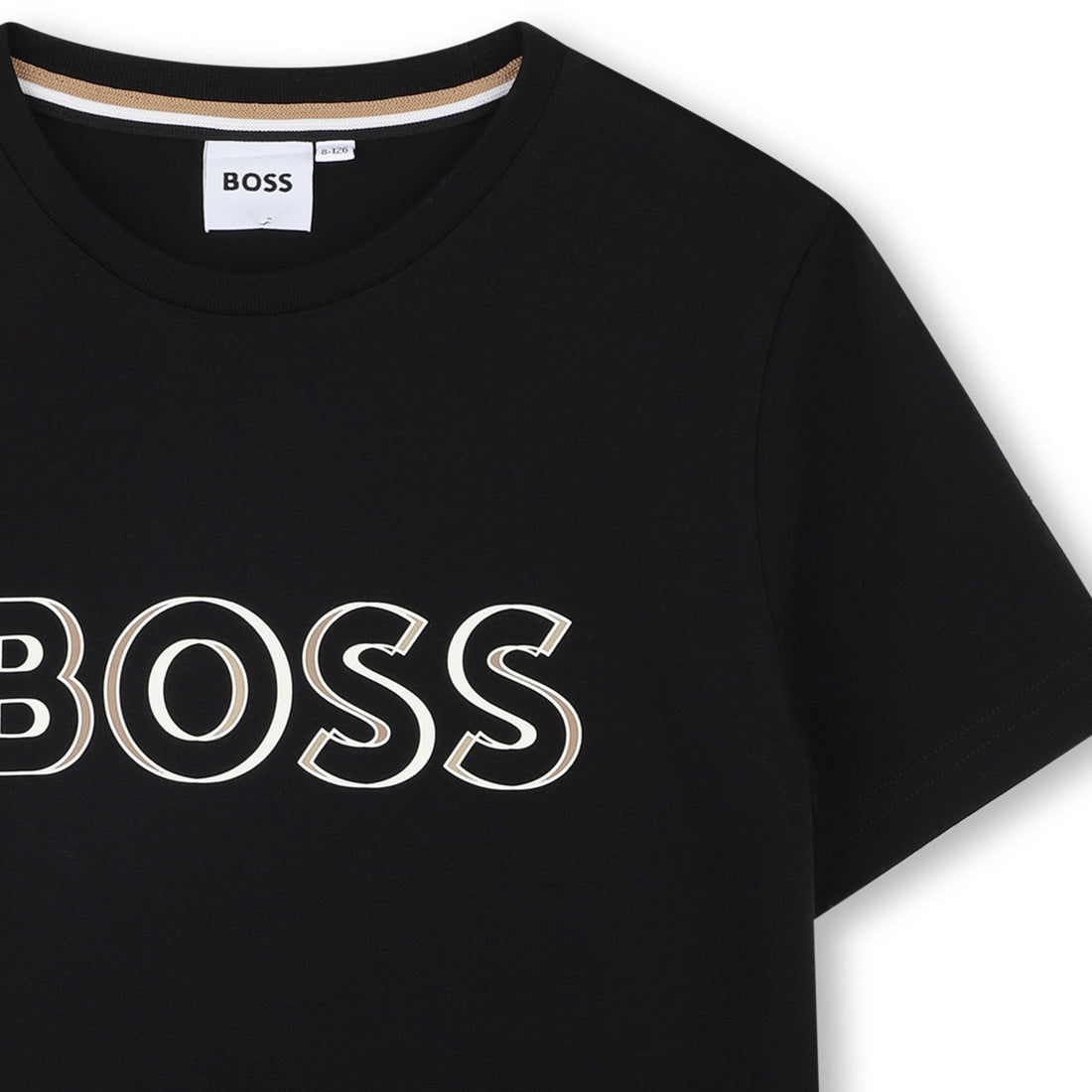 Camiseta Algodón Negra Logotipo Fantasía Niño