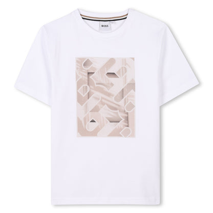 Camiseta Algodón Blanca Ilustración Niño