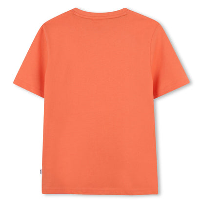 Camiseta Algodón Mango Ilustración Niño