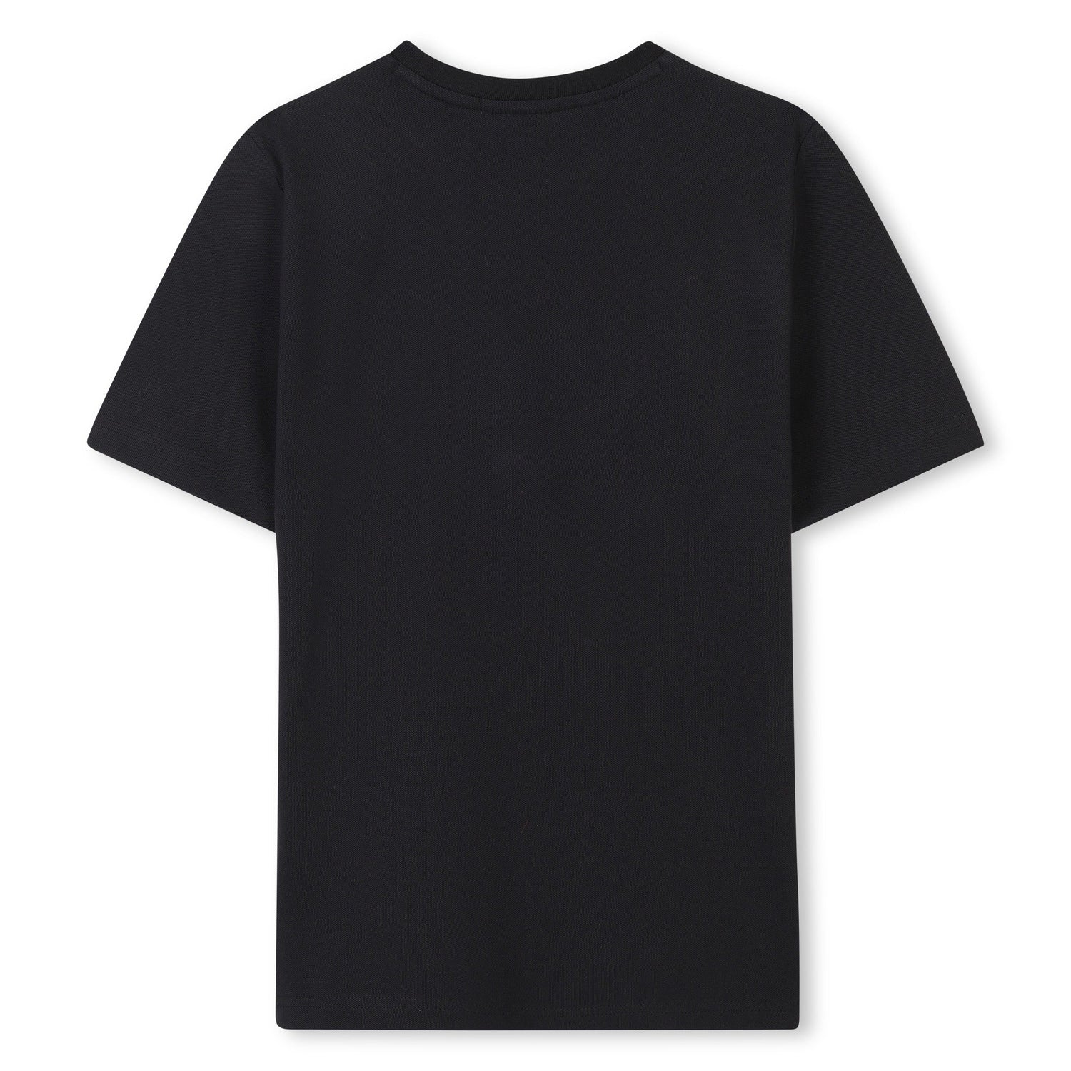 Camiseta Piqué Algodón Negra Logotipo Icónico Bordado Niño