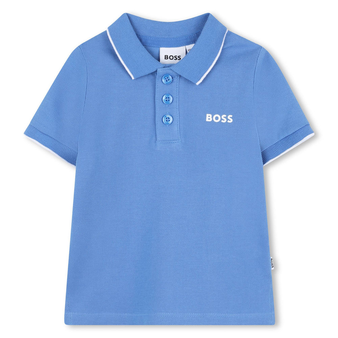 Polo Piqué Algodón Azul Bebé