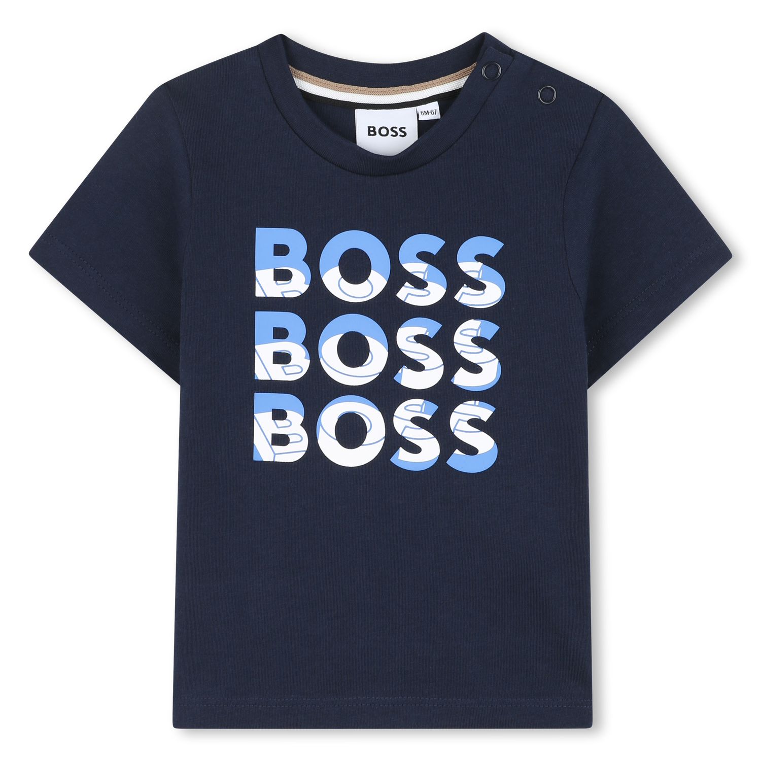 Camiseta Algodón Azul Multilogo Bebé