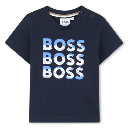 Camiseta Algodón Azul Multilogo Bebé