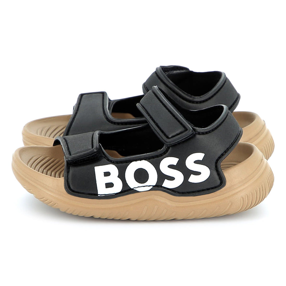 Sandalias Negras Logotipo Destacado Bebé