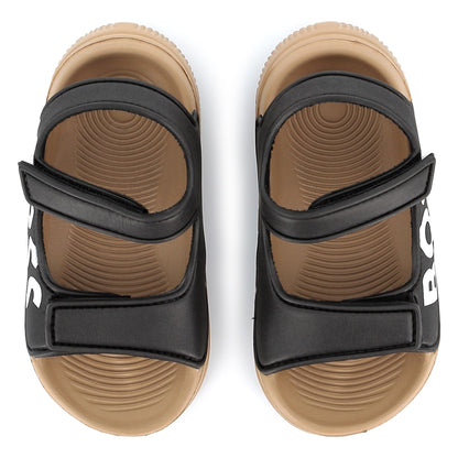 Sandalias Negras Logotipo Destacado Bebé