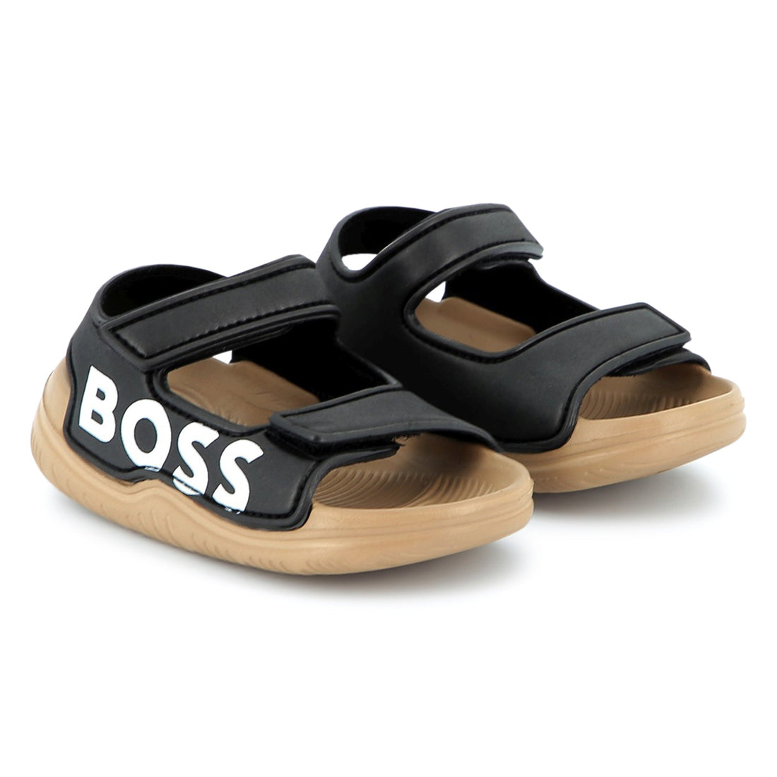 Sandalias Negras Logotipo Destacado Bebé