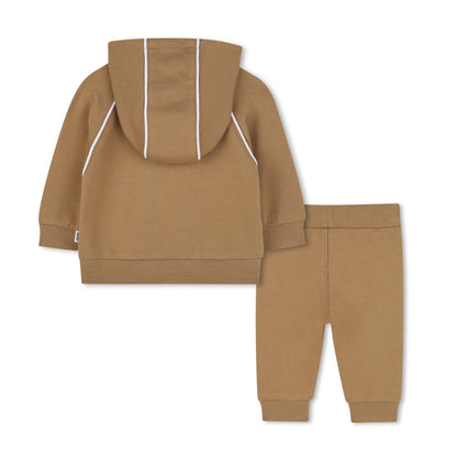 Conjunto Camel Cárdigan Hooded Joggers
