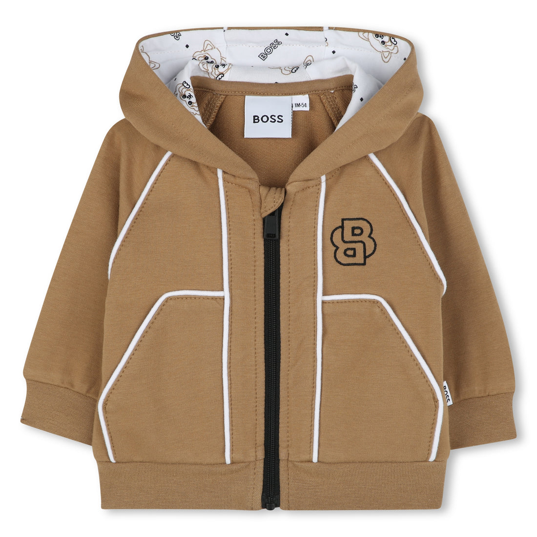 Conjunto Camel Cárdigan Hooded Joggers