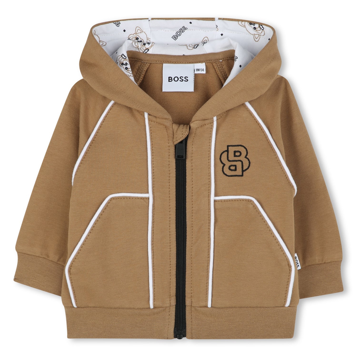 Conjunto Camel Cárdigan Hooded Joggers