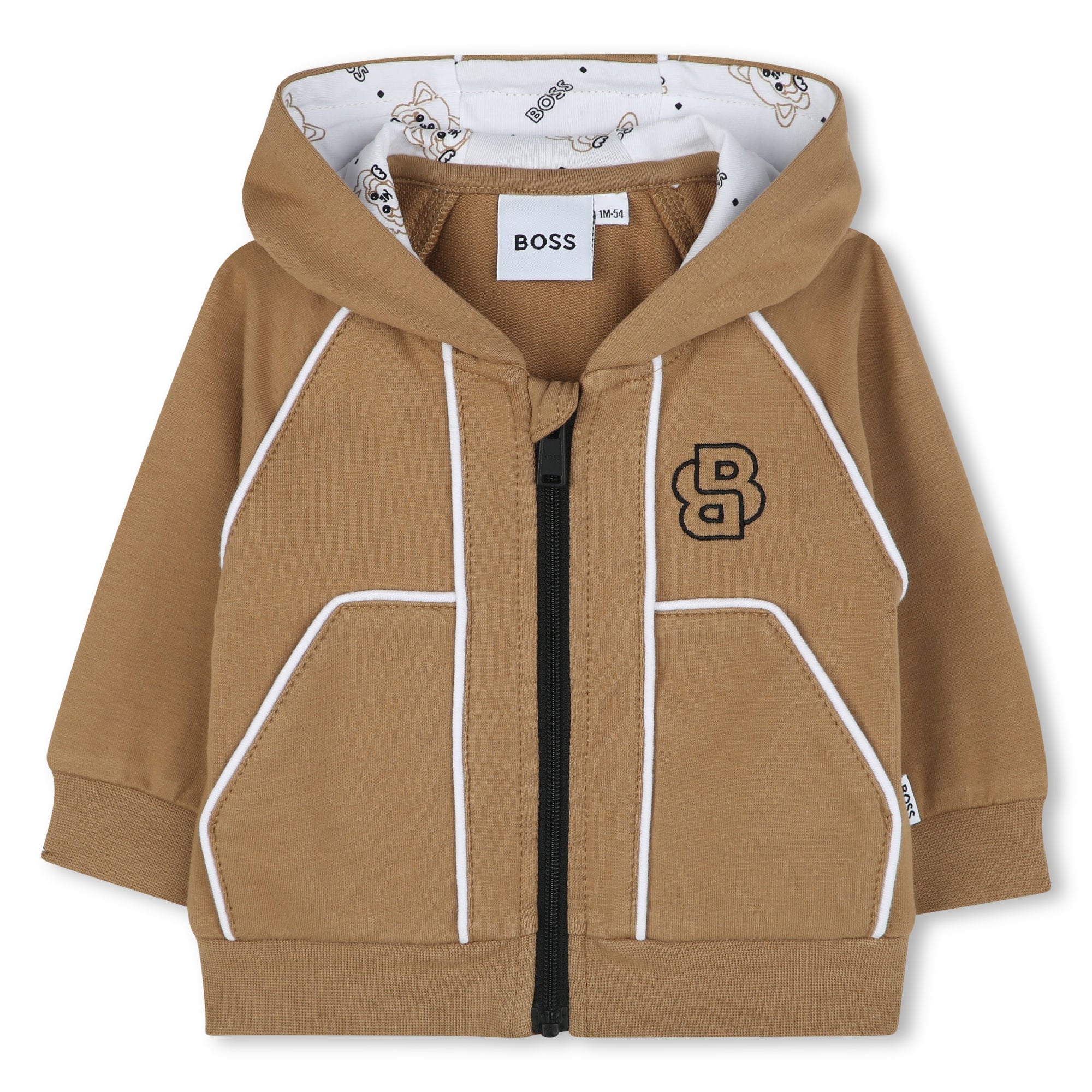 Conjunto Camel Cárdigan Hooded Joggers
