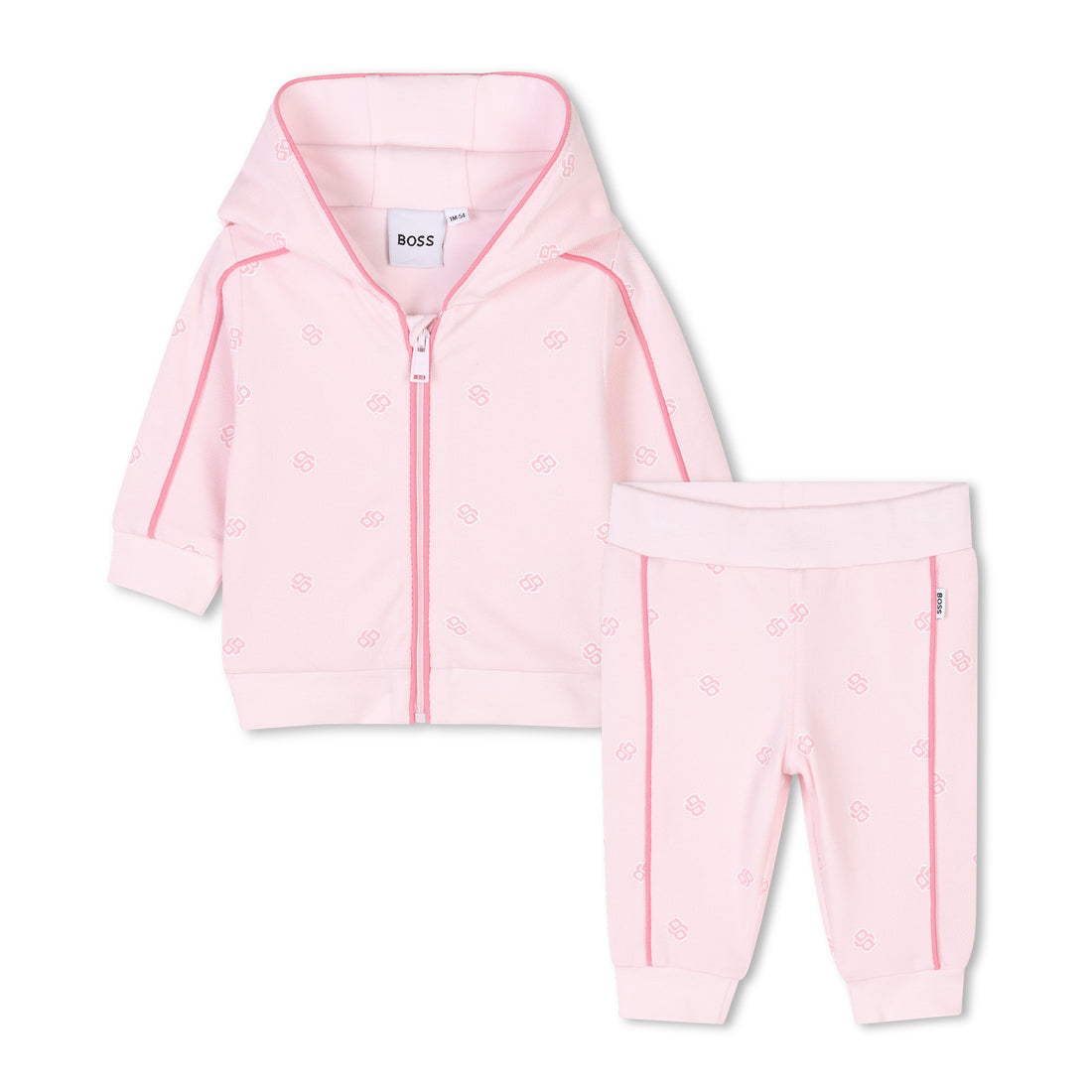 Conjunto Rosa Pálido Cárdigan Hooded Joggers
