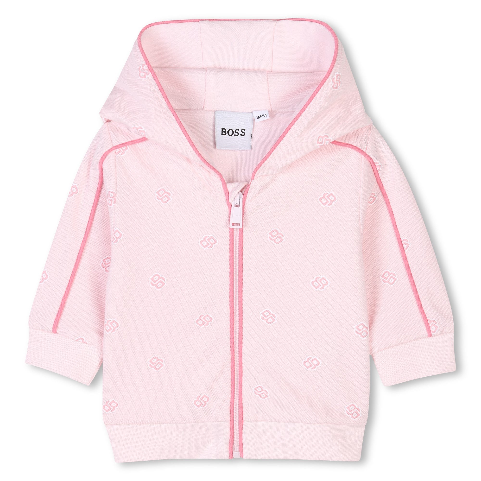 Conjunto Rosa Pálido Cárdigan Hooded Joggers
