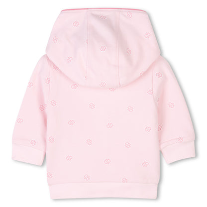 Conjunto Rosa Pálido Cárdigan Hooded Joggers