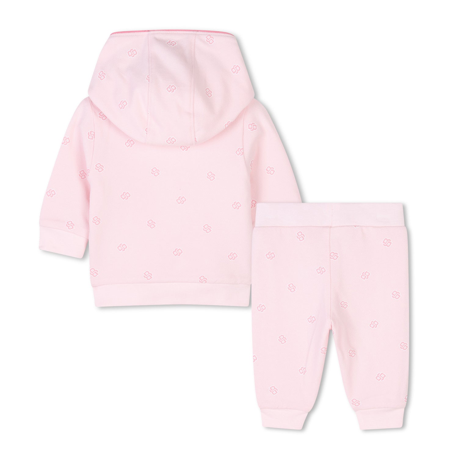 Conjunto Rosa Pálido Cárdigan Hooded Joggers