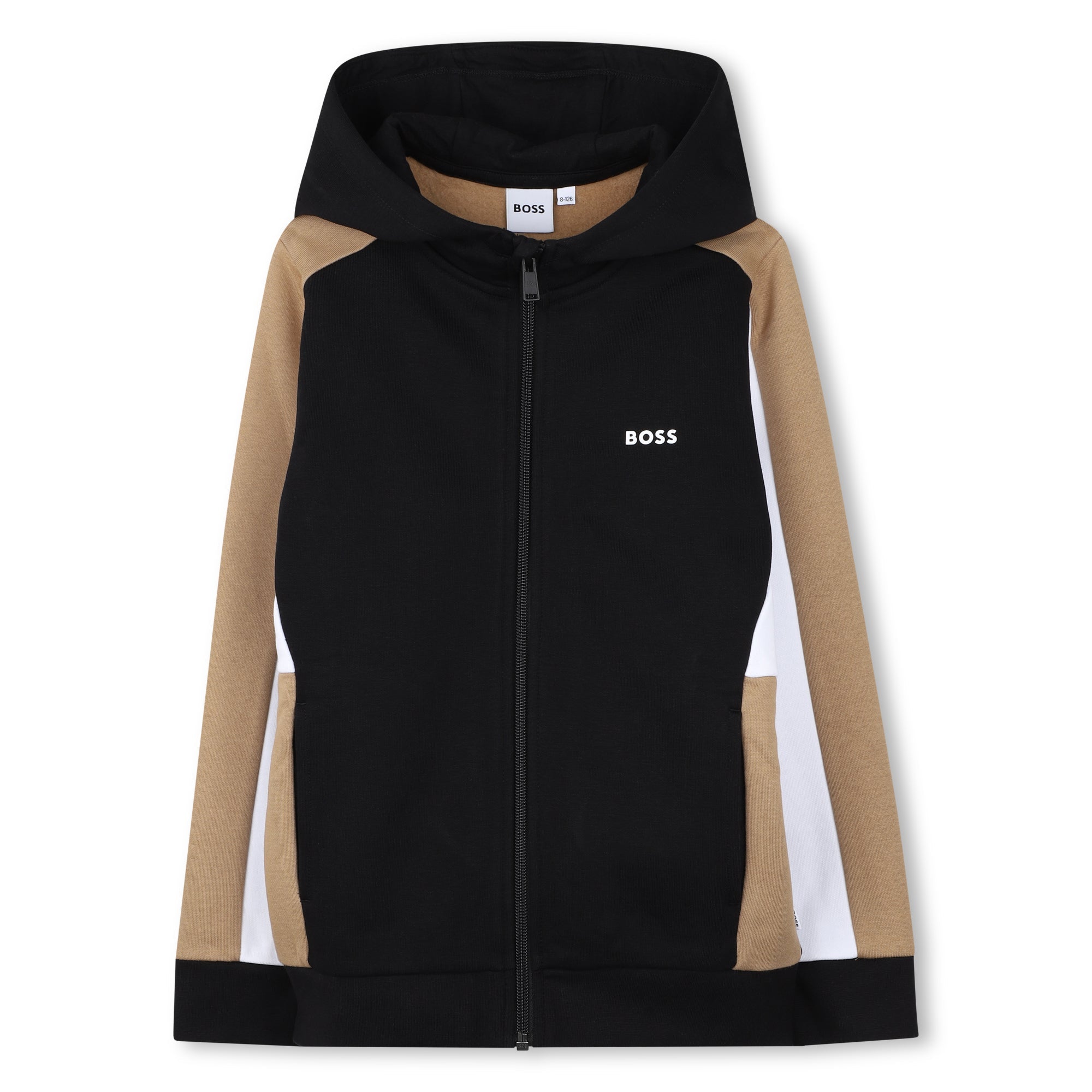 Cárdigan Hooded Negro Bloques