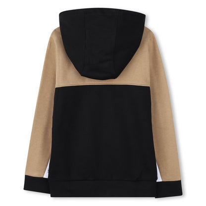 Cárdigan Hooded Negro Bloques