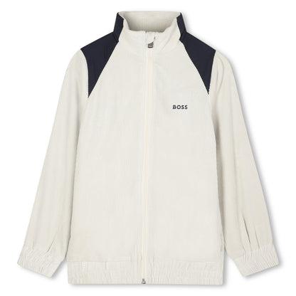 Cardigan Deportivo Recortes Vainilla