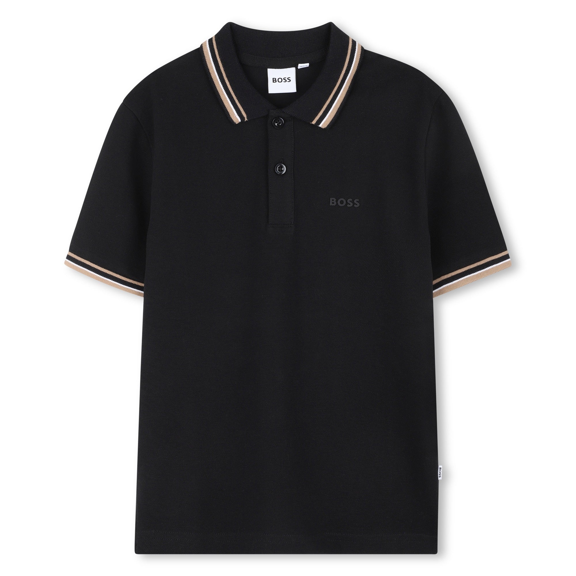 Polo Negra Clásica Rayas Icónicas