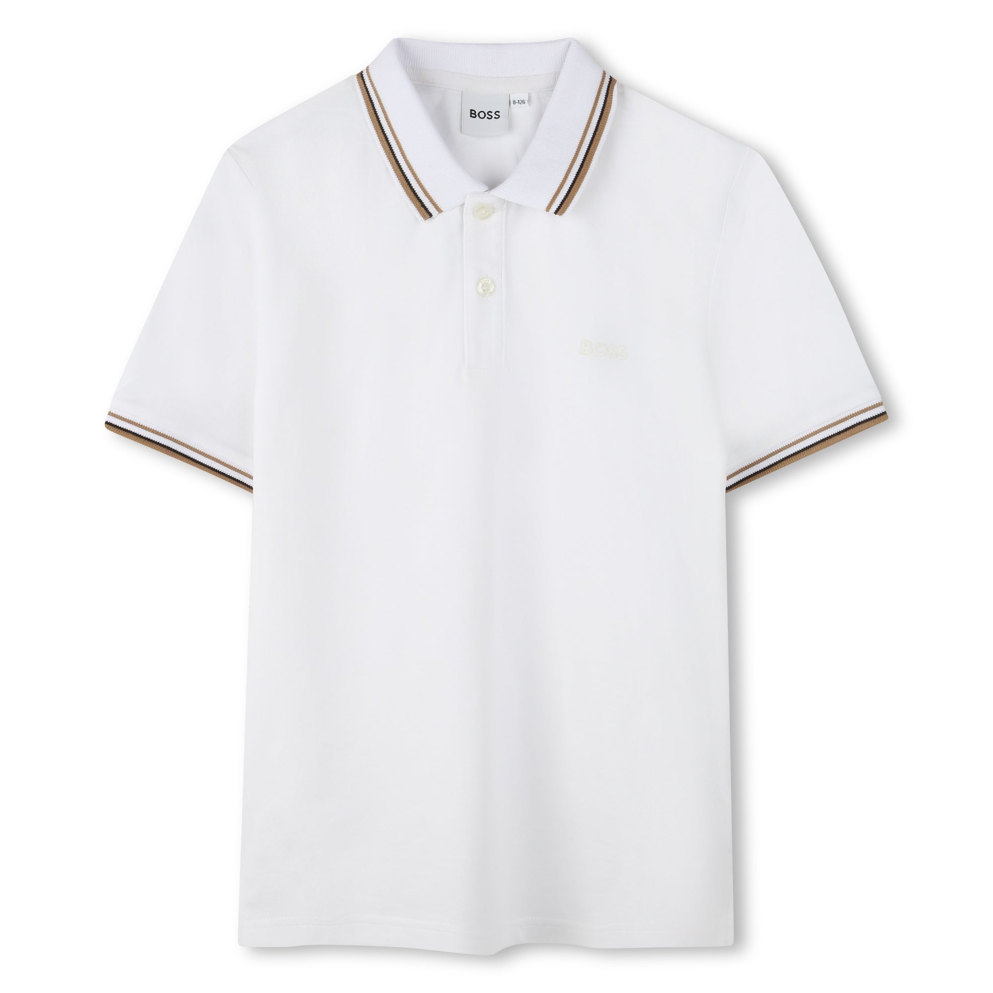 Polo Blanca Clásica Rayas Icónicas