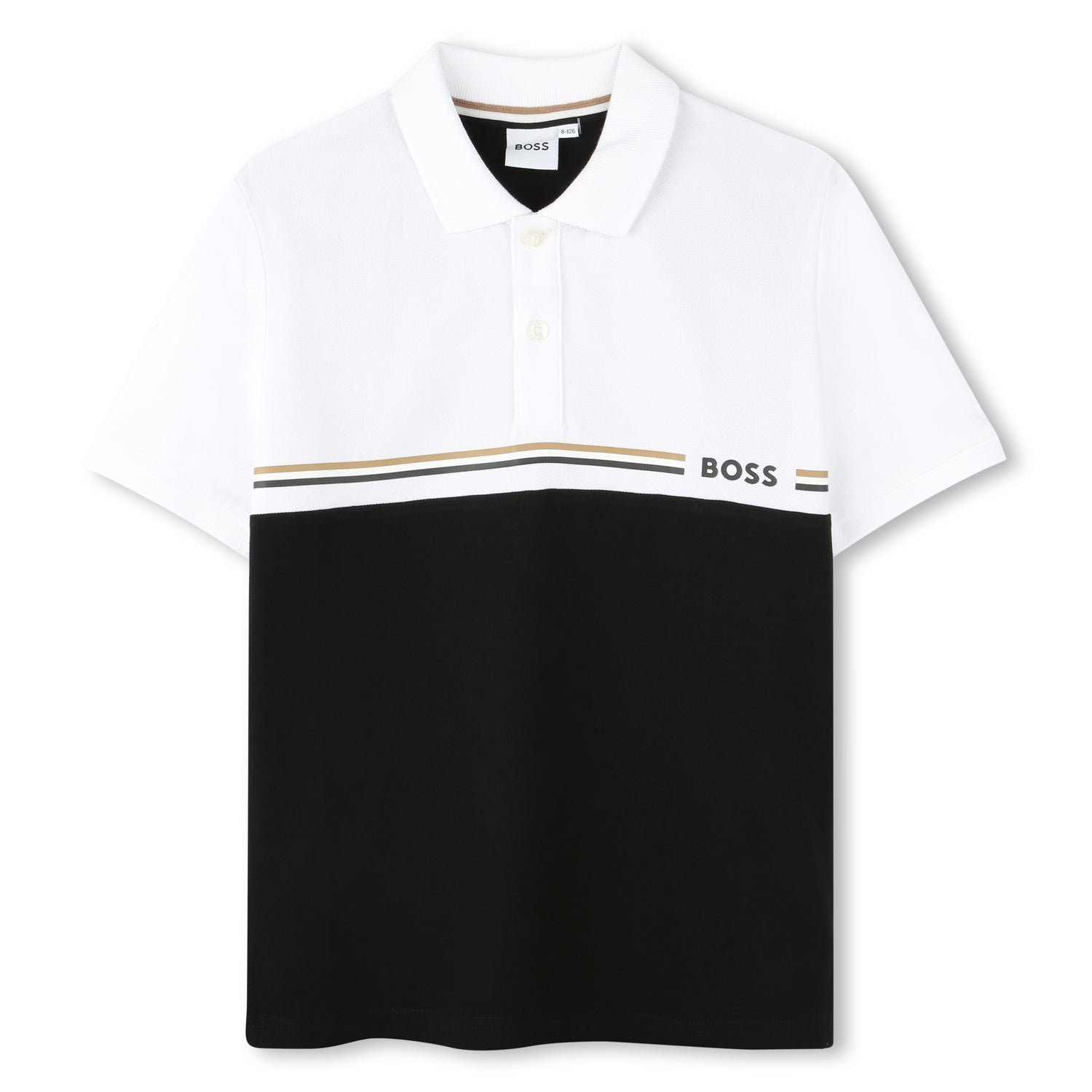Polo Bicolor Negro Regular Fit