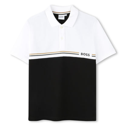 Polo Bicolor Negro Regular Fit